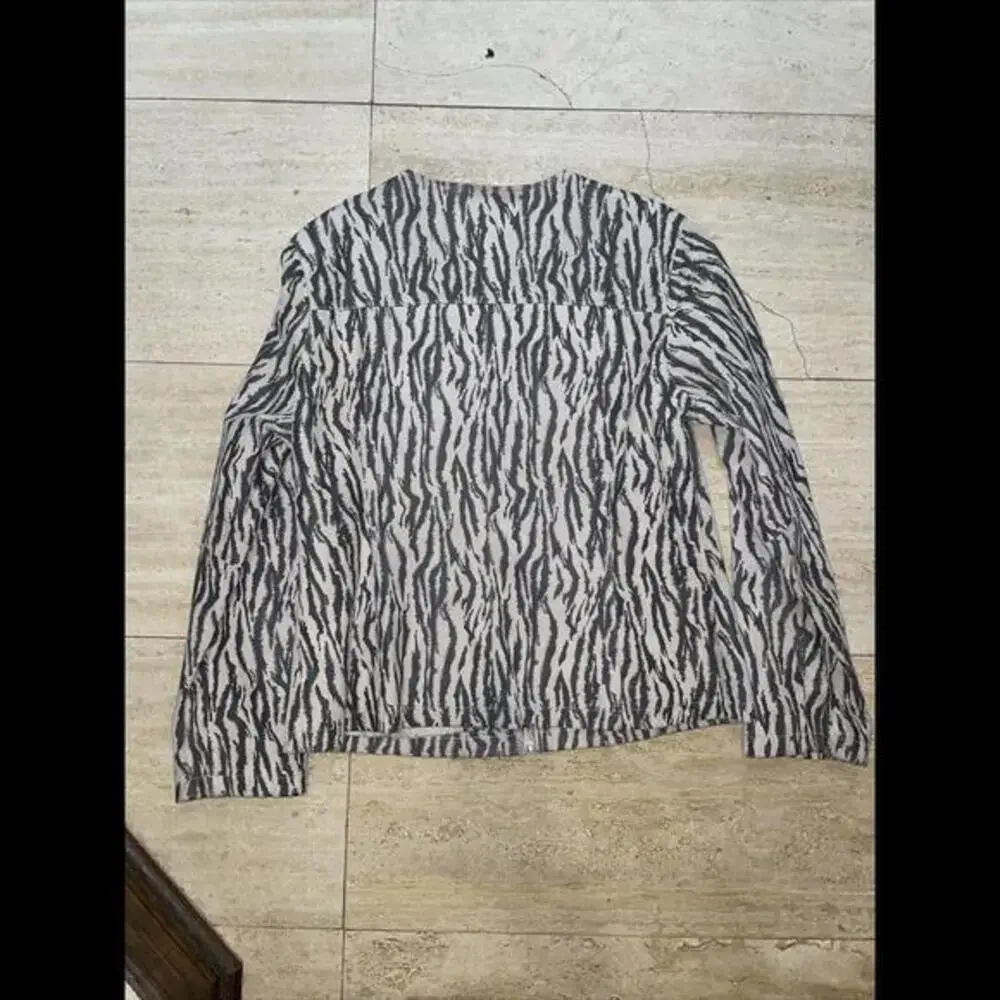 MARK ALAN WOMANS Zebra PRINT LEATHER JACKET‎ FITTED Size Large